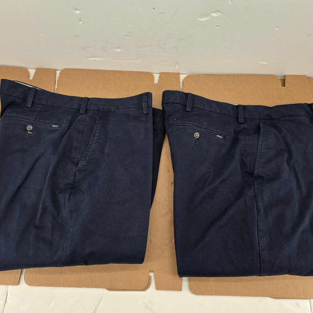Polo Ralph Lauren Men's Chino Pants 38x32 Blue Stretch Classic Fit Flat Front